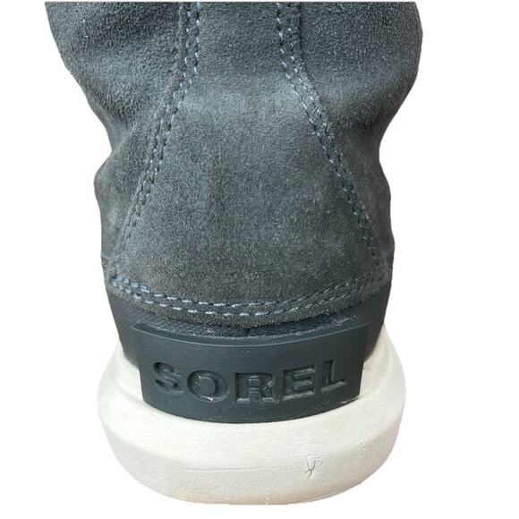 Sorel Winter Boots Womens Size 7.5 Explorer Joan Gray Suede Faux Fur Waterproof - Picture 6 of 11